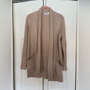 Elegant Tan Open-Front Cardigan
